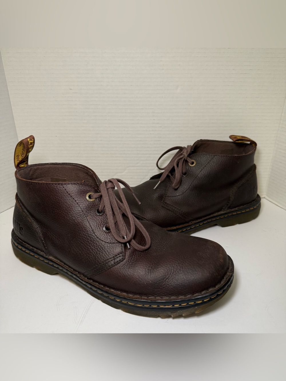 Dr. Martens Sussex Boots Mens Size 12 Brown Leather Chukka Ankle Slip Resistant